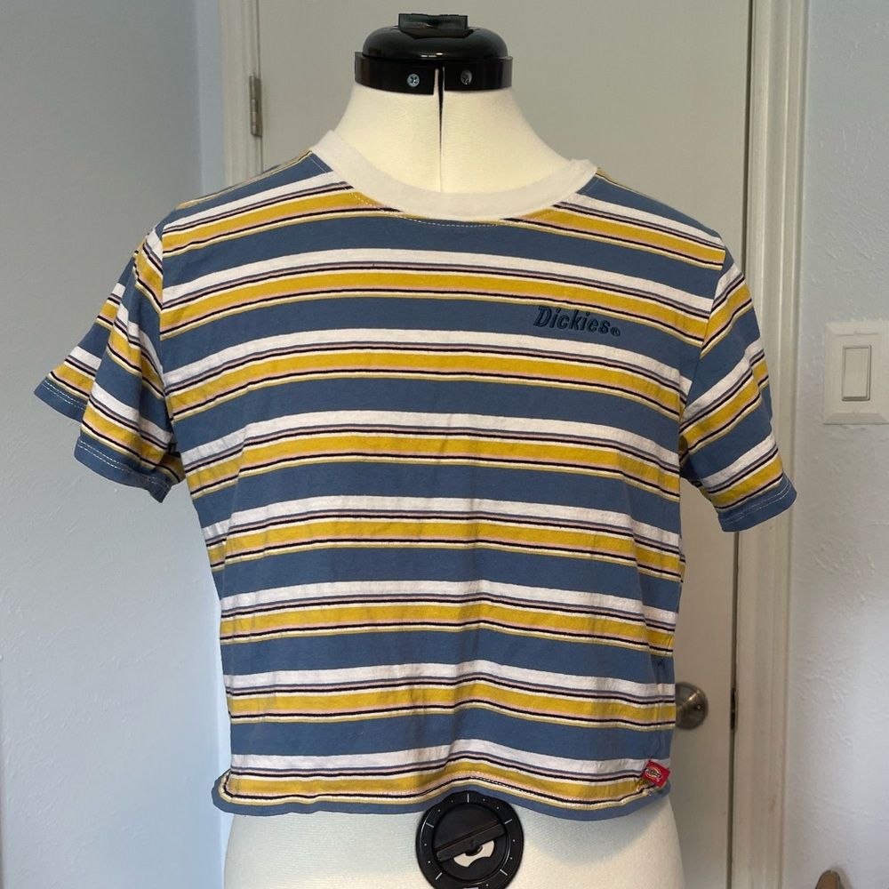 Dickeys Striped Crop Top Size M